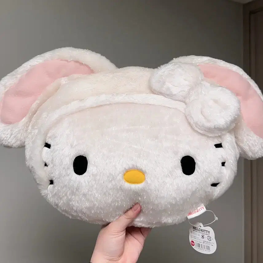 [BUNJANG] Vintage Sanrio Hello Kitty Snow Rabbit Face Cushion / 고전 산리오 눈토끼 헬로키티 인형 페이스 쿠션