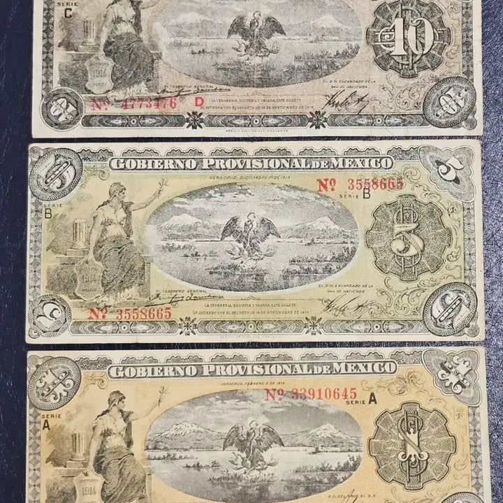 [BUNJANG] Mexican Revolutionary Currency 3-Piece Set (1914-1915) / 멕시코 혁명지폐 3장
