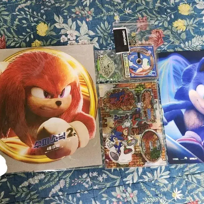 [BUNJANG] Sonic the Hedgehog Knuckles Acrylic Stand, Keychain, Art Card Bundle Set / 6/12반택포)소닉 소닉더헤지혹 너클즈 아크릴 스탠드 키링 아트카드 일괄