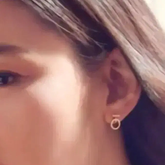 [BUNJANG] Stonehenge 14K Rose Gold Double-Sided Earrings / 스톤헨지 14K 로즈골드 전지현 귀걸이