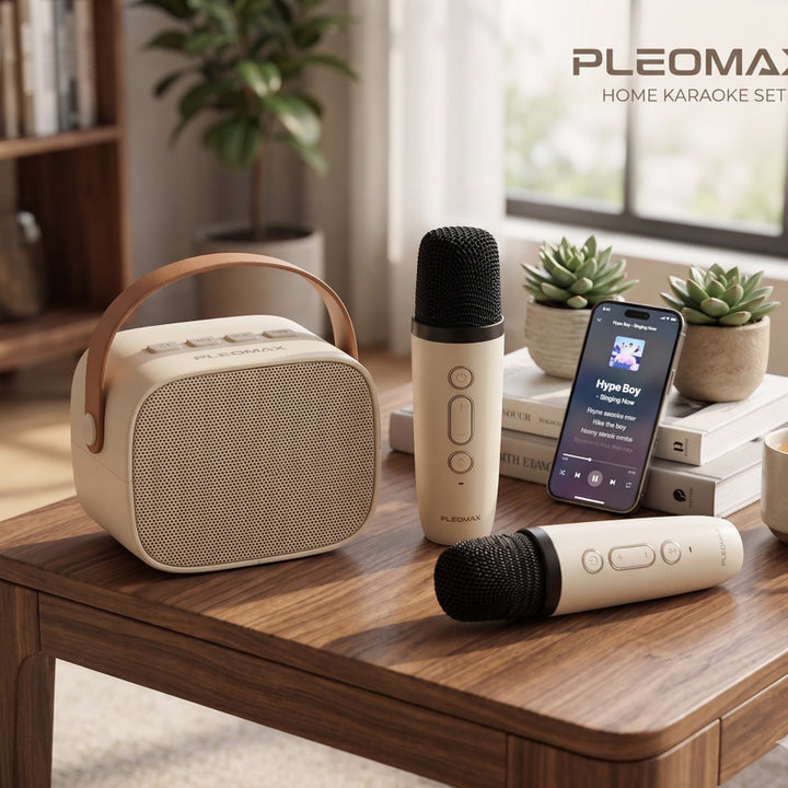 [BUNJANG] Pleomax Bluetooth Speaker + Mini Dual Microphone Set / [ 중고 ] 플레오맥스, 블루투스 스피커 + 미니 듀얼 마이크 세트