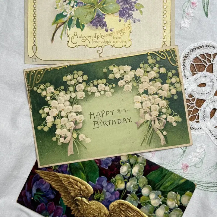[BUNJANG] Antique Lily of the Valley Postcard Set / 은방울 엽서 set