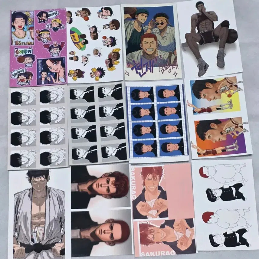 [BUNJANG] Slam Dunk Printing Box Photocard Set - Shohoku (Sakuragi, Rukawa, Miyagi, Mitsui, Kogure) / 슬램덩크 프박 프린팅 박스 북산 강백호 서태웅 송태섭 정대만 양호열 포카
