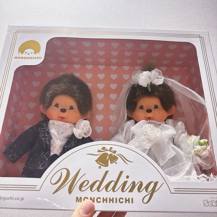 [BUNJANG] Authentic Monchhichi Wedding Doll Set / 정품 몬치치 웨딩 인형 세트