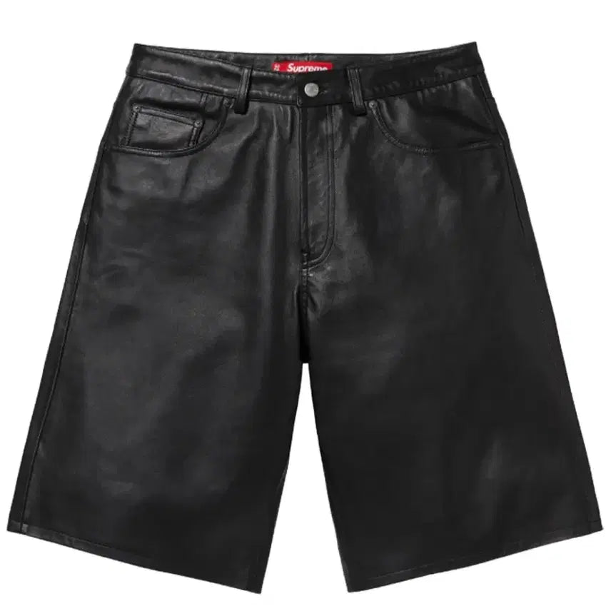 [BUNJANG] Supreme 25SS Black Leather Baggy Shorts / [36]25SS 슈프림 배기 레더 쇼츠 블랙