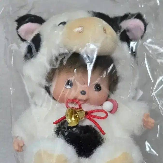 [BUNJANG] Monchhichi Cow Plush Vintage Milk Cow / 젖소 몬치치 인형 판매 빈티지 우유 소