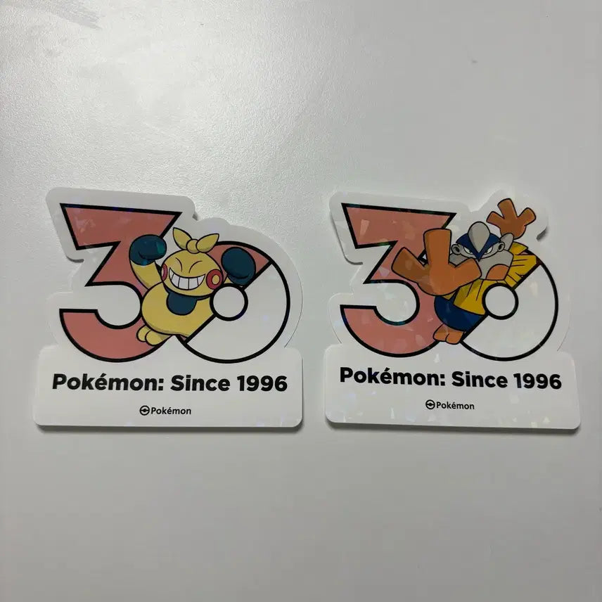 [BUNJANG] Pokemon 30th Anniversary Marktang &amp; Harimung Logo Sticker Set / 포켓몬 30주년 마크탕+하리뭉 로고스티커 올리브영
