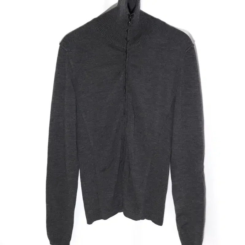 [BUNJANG] Prada Leather Elbow Patch Wool Zip-Up Knit / [42] 프라다 레더 엘보 패치 울 집업 니트