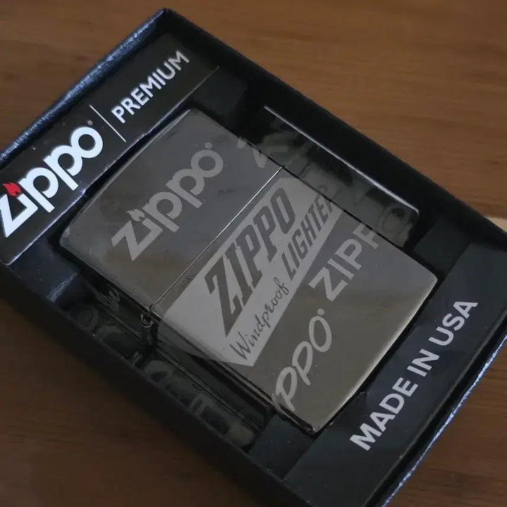 [BUNJANG] Zippo Logo Design Lighter (Black Ice) / 49051 ZIPPO LOGO DESIGN 지포라이터 (정품/새상품)