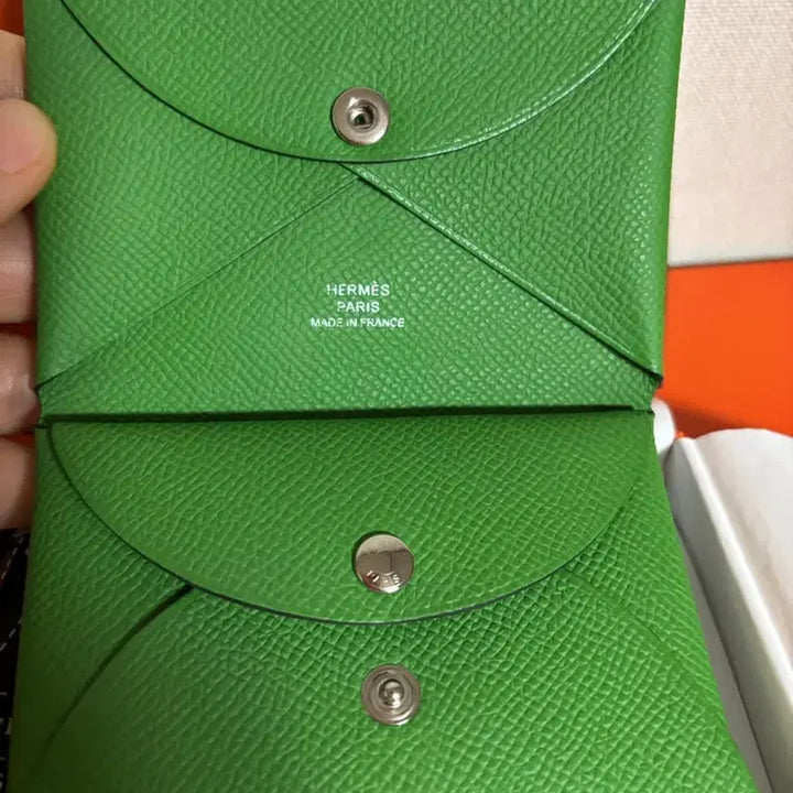[BUNJANG] Hermès Calvi Duo Epsom Card Holder Vert Yucca / 에르메스 칼비 듀오 앱송 카드지갑 베르유카