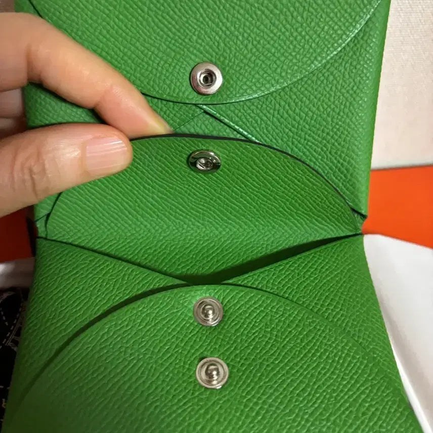 [BUNJANG] Hermès Calvi Duo Epsom Card Holder Vert Yucca / 에르메스 칼비 듀오 앱송 카드지갑 베르유카
