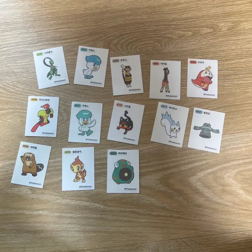 [BUNJANG] Pokemon Stickers Bundle Set (13 pcs) / 포켓몬 띠부씰 13장 일괄