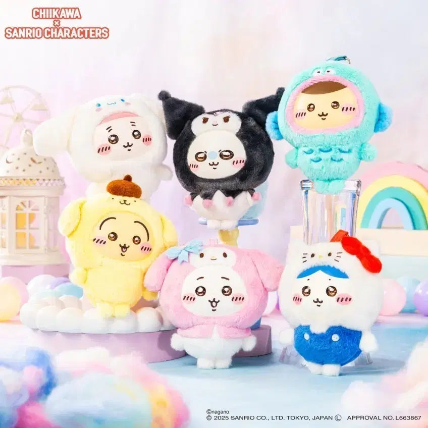[BUNJANG] Sanrio x Chiikawa Pompompurin Mascot Plush (Sealed) / 산리오 치이카와 캐릭터즈 키라메코 폼폼푸린 마스코트 인형(미개봉)