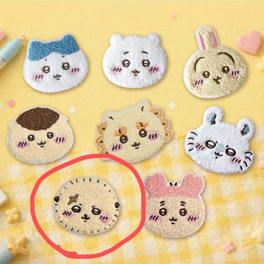[BUNJANG] Chiikawa "Monzakku" Ticochi Magnet Charm Wappen Embroidery Rat / 치이카와 먼작귀 티코시 자석참 와펜 자수 랏코