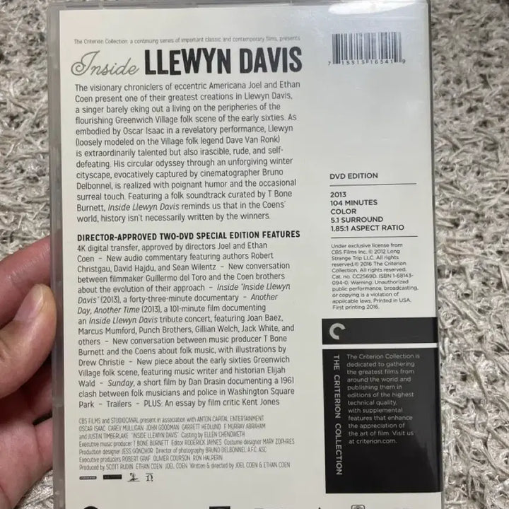 [BUNJANG] Inside Llewyn Davis Criterion DVD / 인사이드 르윈 데이비스 DVD 크라이테리언