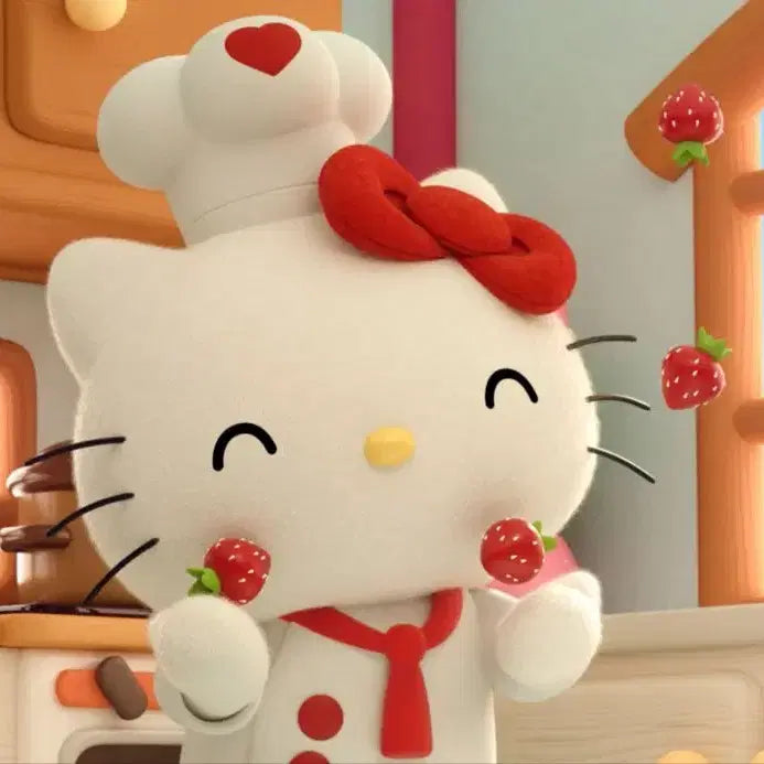 [BUNJANG] Sanrio Hello Kitty Chef Strawberry Figure / 개인걀재