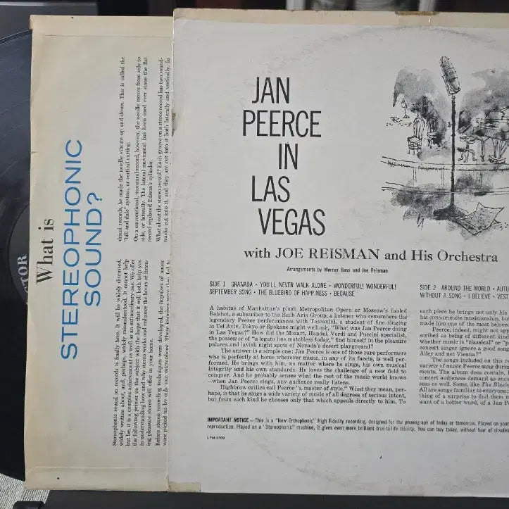 [BUNJANG] Jan Peerce in Las Vegas LP (1958) / 얀 피어스_Jan Peerce in Las Vegas_LP(US)