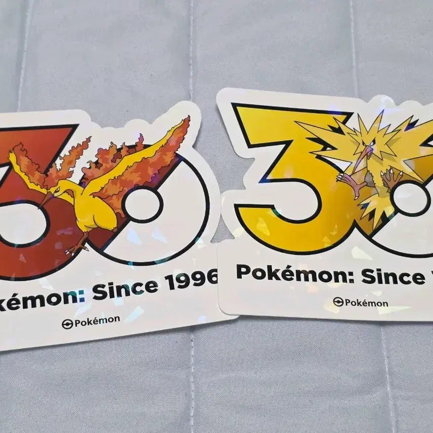 [BUNJANG] Pokemon 30th Anniversary Logo Sticker Set - Fire &amp; Zapdos / 포켓몬 30주년 로고 스티커 파이어 + 썬더