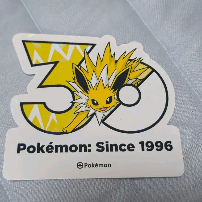 [BUNJANG] Pokemon 30th Anniversary Zapdos Logo Sticker / 포켓몬 30주년 로고 스티커 쥬피썬더