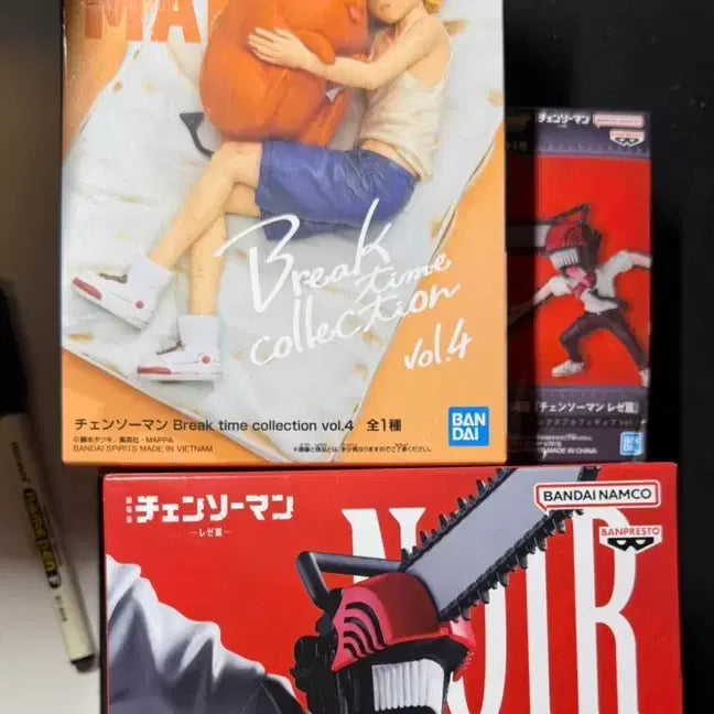 [BUNJANG] Chainsaw Man Break Time &amp; Noir Edge Collection Figures Bundle Set / 반프레스토 체인소맨 브레이크타임,느와르 엣지,월콜 3종 일괄 판매합니다