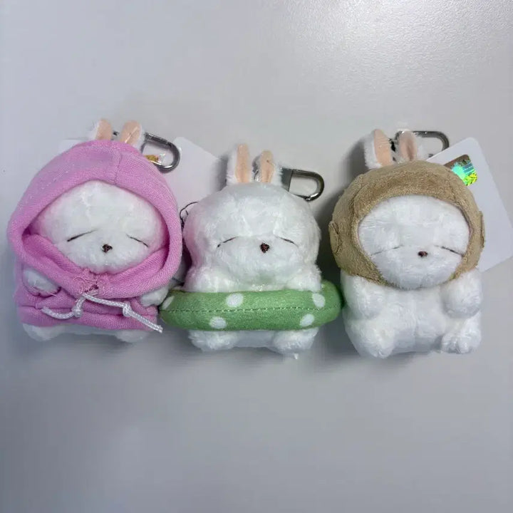 [BUNJANG] Marshmallow Pilot Green Tube Pink Hood Doll Keychain / 마시마로 인형키링 파일럿 초록튜브 핑크후드