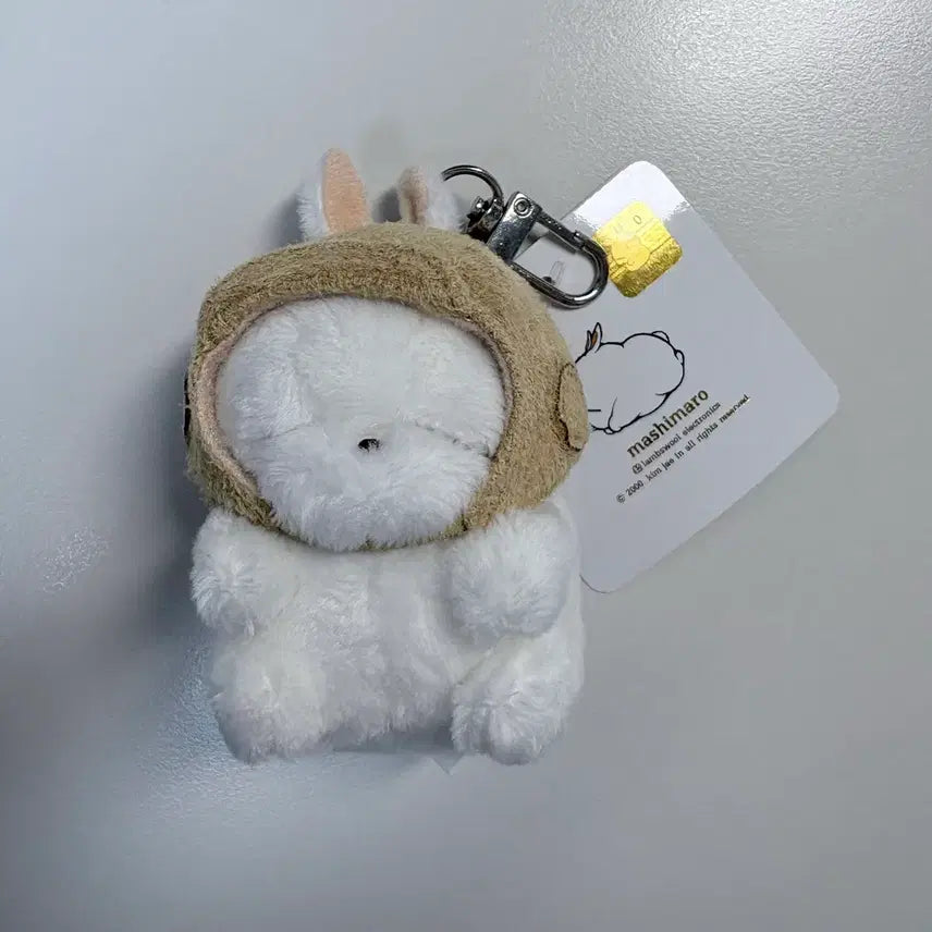[BUNJANG] Marshmallow Pilot Green Tube Pink Hood Doll Keychain / 마시마로 인형키링 파일럿 초록튜브 핑크후드