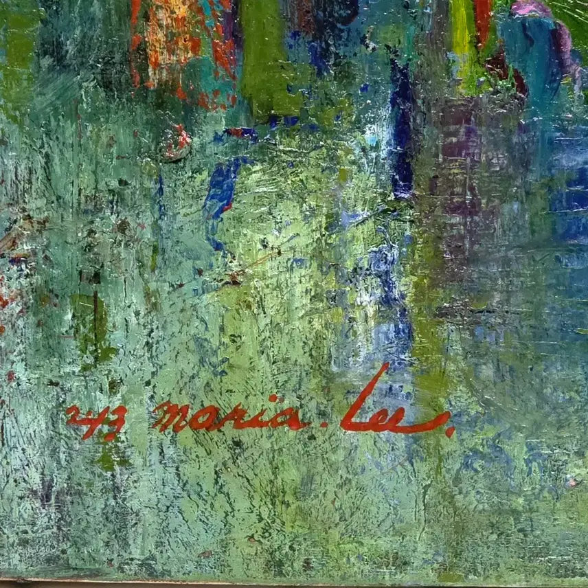 [BUNJANG] Lee Maria Abstract Oil Painting "Musical Notes" (8 Pyeong) / *이 마리아화백추상화 그림 액자 - 음표 디자인[80만원20%]