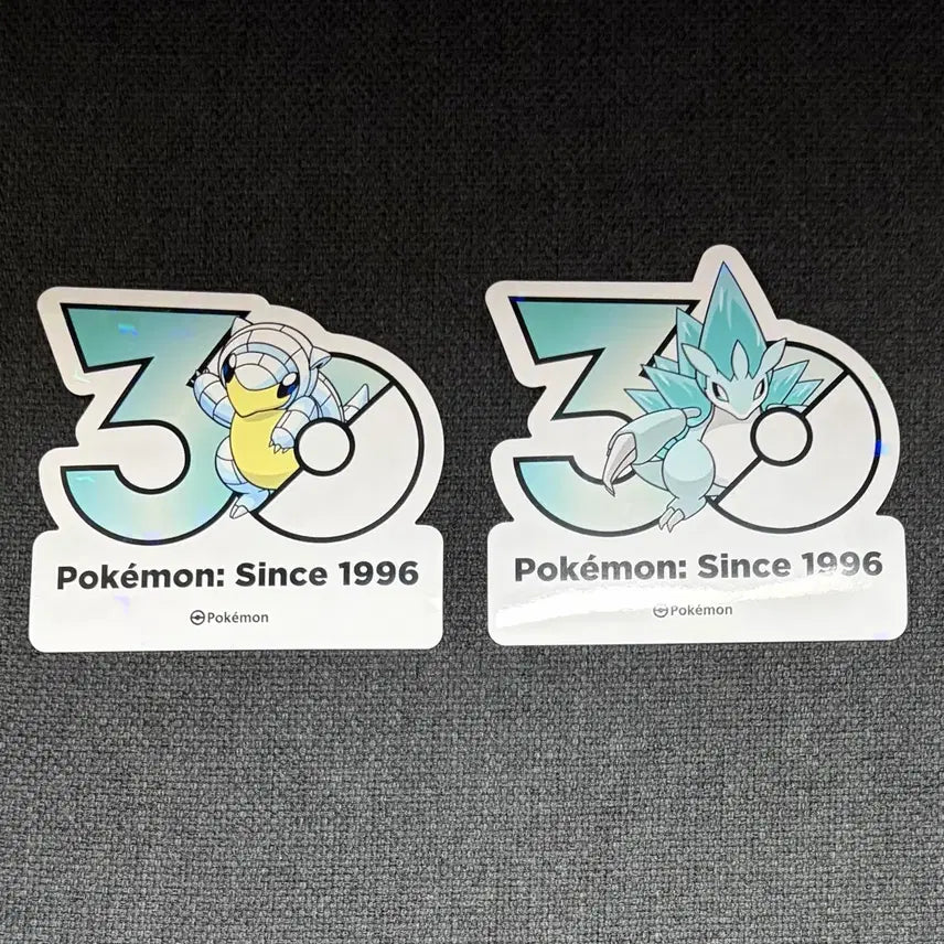 [BUNJANG] Pokemon 30th Anniversary Logo Sticker Set: Alolan Sandslash &amp; Golem / 한국한정] 포켓몬 30주년 로고 스티커 알로라 모래두지 고지 세트