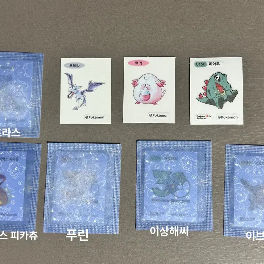 [BUNJANG] Pokemon 30th Anniversary Pokemon Stickers Bundle Set (G-Max Pikachu, Bulbasaur, Jigglypuff, Eevee, Lapras, Aerodactyl, etc.) / 포켓몬 띠부씰 30주년 일괄 거다이맥스 피카츄 이상해씨 푸린 이브이 럭키