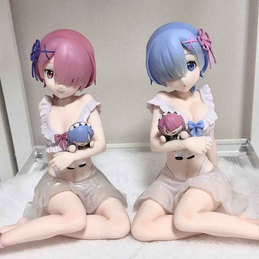 [SOLD OUT] 리제로 렘 람 이치방쿠지 제일복권 미소녀 피규어 세트