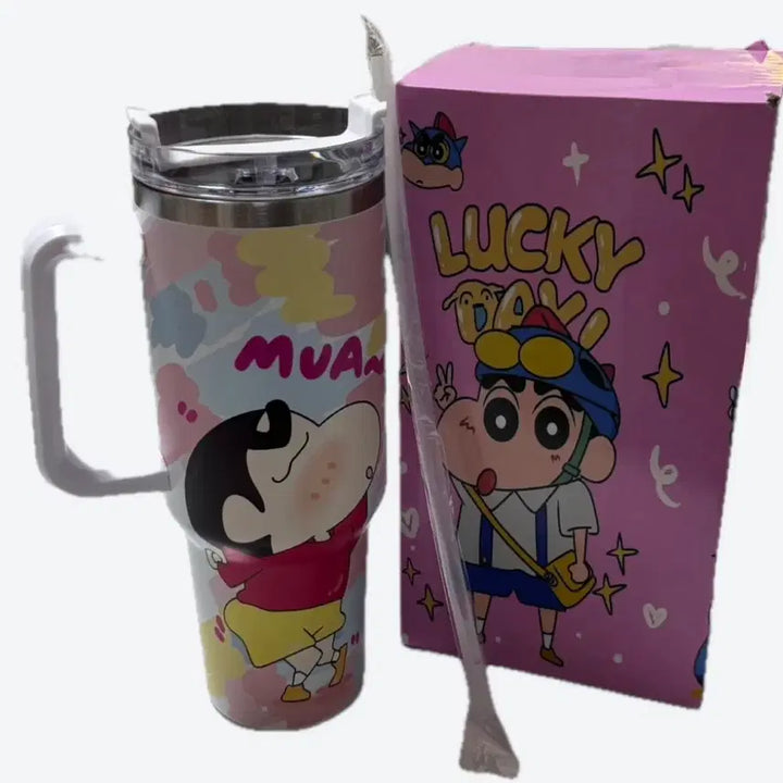 [BUNJANG] Crayon Shin-chan Character Tumbler with Handle / 짱구 캐릭터 스텐 텀블러 손잡이형 새상품