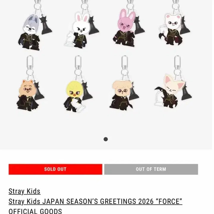 [SOLD OUT] 스트레이키즈 JAPAN 2026 시그 아크릴 랜덤 키링 퍼핌