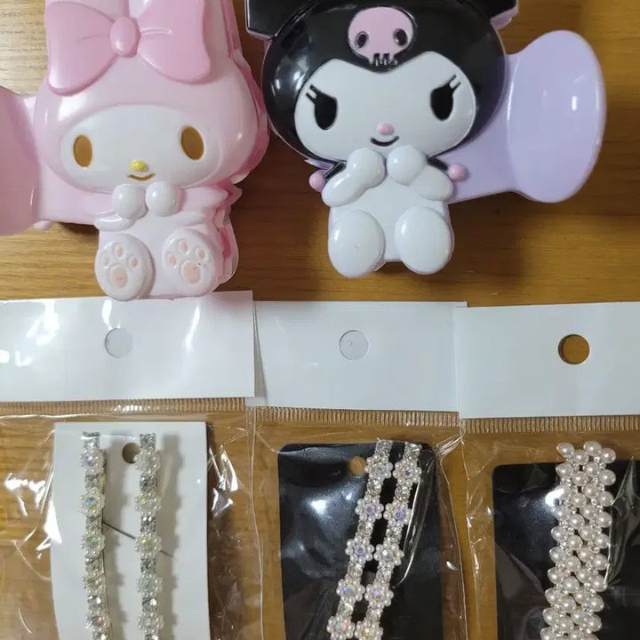 [BUNJANG] Character Hair Claw Clip + Cubic/Pearl Hair Pin Set / 캐릭터 헤어 집게핀+ 큐빅/진주 헤어핀 세트
