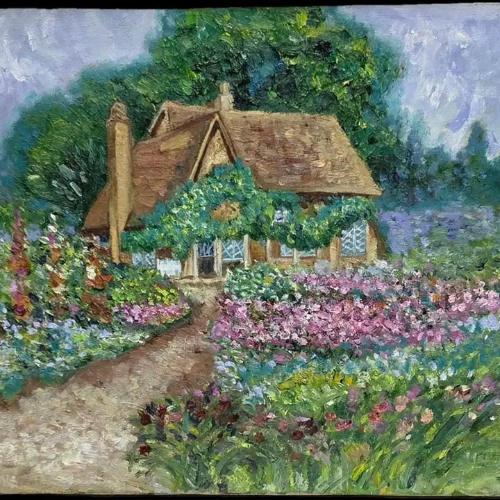 [BUNJANG] Unknown Artist Garden Landscape Oil Painting on Canvas, Size 6 (F) / *작가미상 정원 풍경 유화  캔버스 6호(F)