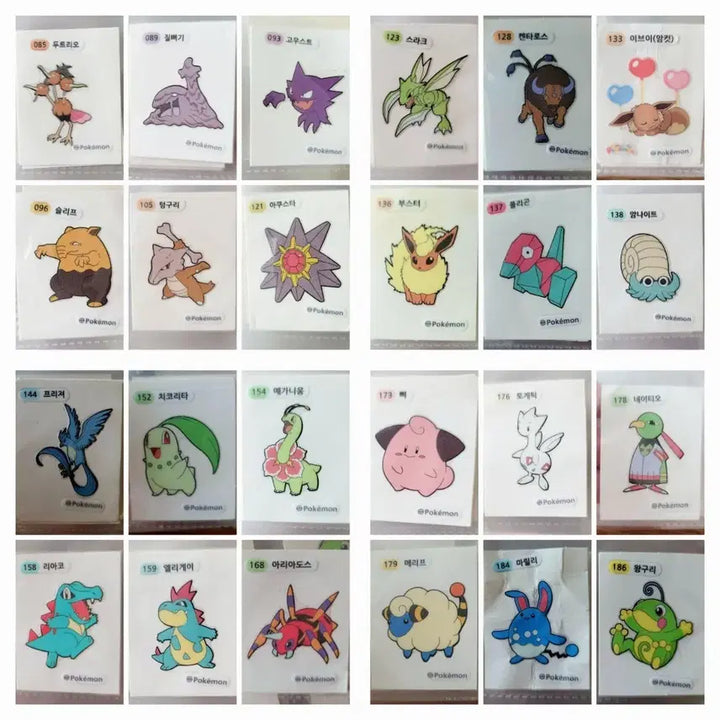 [BUNJANG] Pokemon Bread Stickers Bundle Set (24 Types) / 포켓몬 빵 띠부띠부씰 24종 일괄