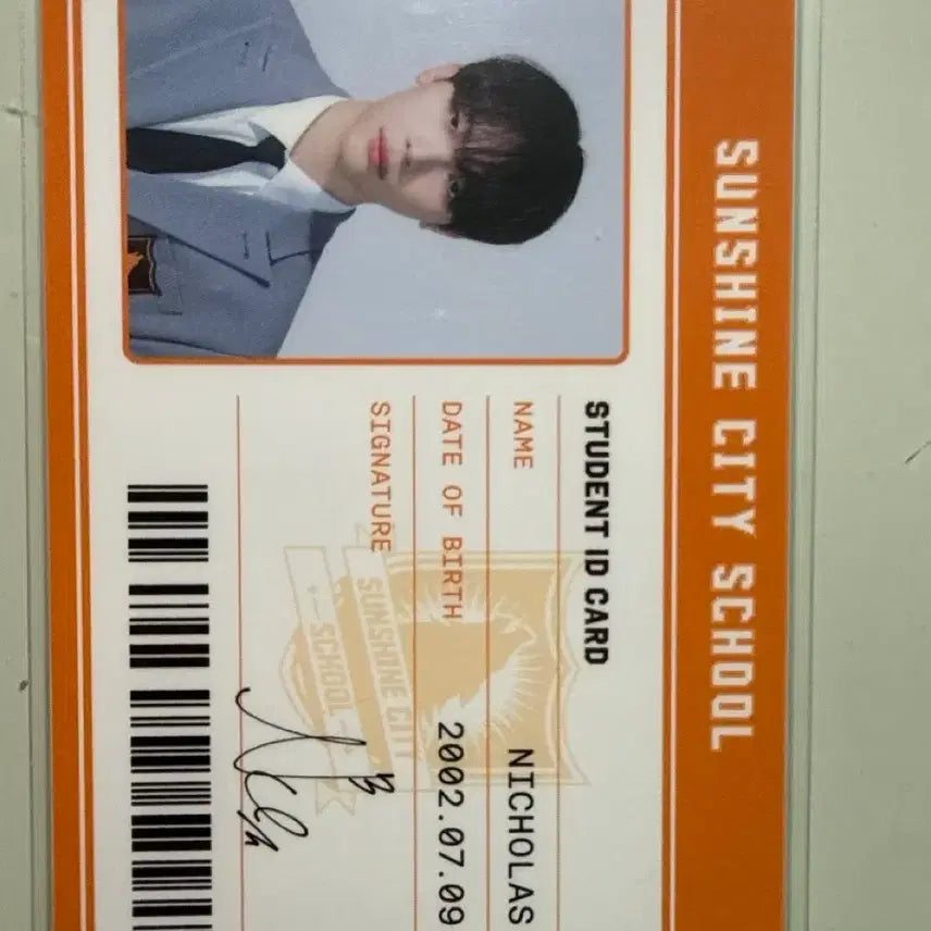 [BUNJANG] ENHYPEN Nicholas Sunshine City School Student ID Photocard / 앤팀 니콜라스 파이어워크 선샤인시티스쿨 학생증 포토카드 포카