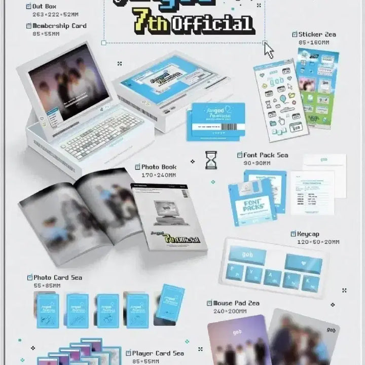 [BUNJANG] g.o.d 7th Fan Club Kit Mousepad Keycap / 지오디 팬지오디 7기 키트 god