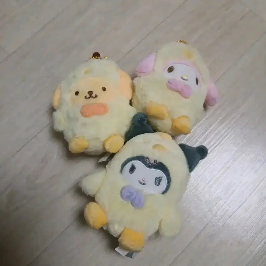 [BUNJANG] Sanrio Kuromi, My Melody, Pompompurin Chick 8cm Doll Keychain Bundle Set / 산리오 쿠로미 마이멜로디 폼폼푸린 병아리 8cm 인형 키링