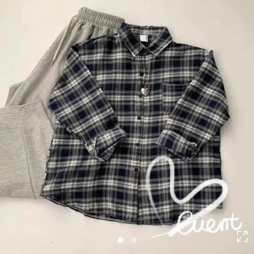 [BUNJANG] About Young Check Long Sleeve Shirt / 어바웃영 채크 긴팔 남방
