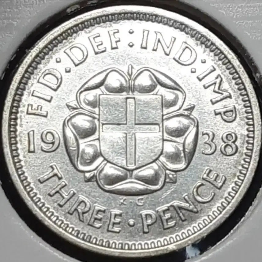 [BUNJANG] 1938 British Three Pence Silver Coin (Unused) / [은화] 영국 미사용 1938년 3펜스 은화.외국주화 주화 화폐 동전