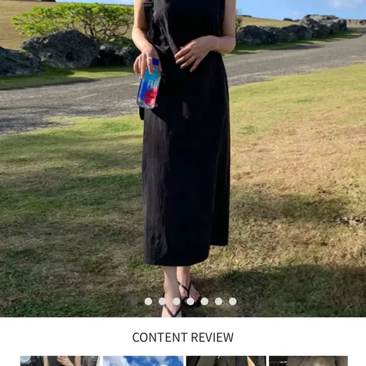 [BUNJANG] Dearment Matte Nylon Sleeveless Long Dress Black S / (디어먼트/4.6만원)매트 나일론  나시 롱 원피스 블랙 S