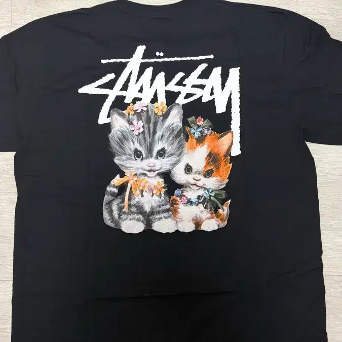 [BUNJANG] Stussy Kitten T-Shirt Black XL / 스투시 키튼 티셔츠 블랙 xl