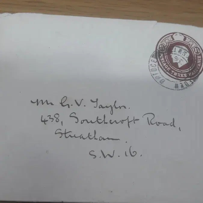 [BUNJANG] 1925 British 1.5 Pence Stamp Envelope / 1925 영국 1.5 펜스 우표 봉투