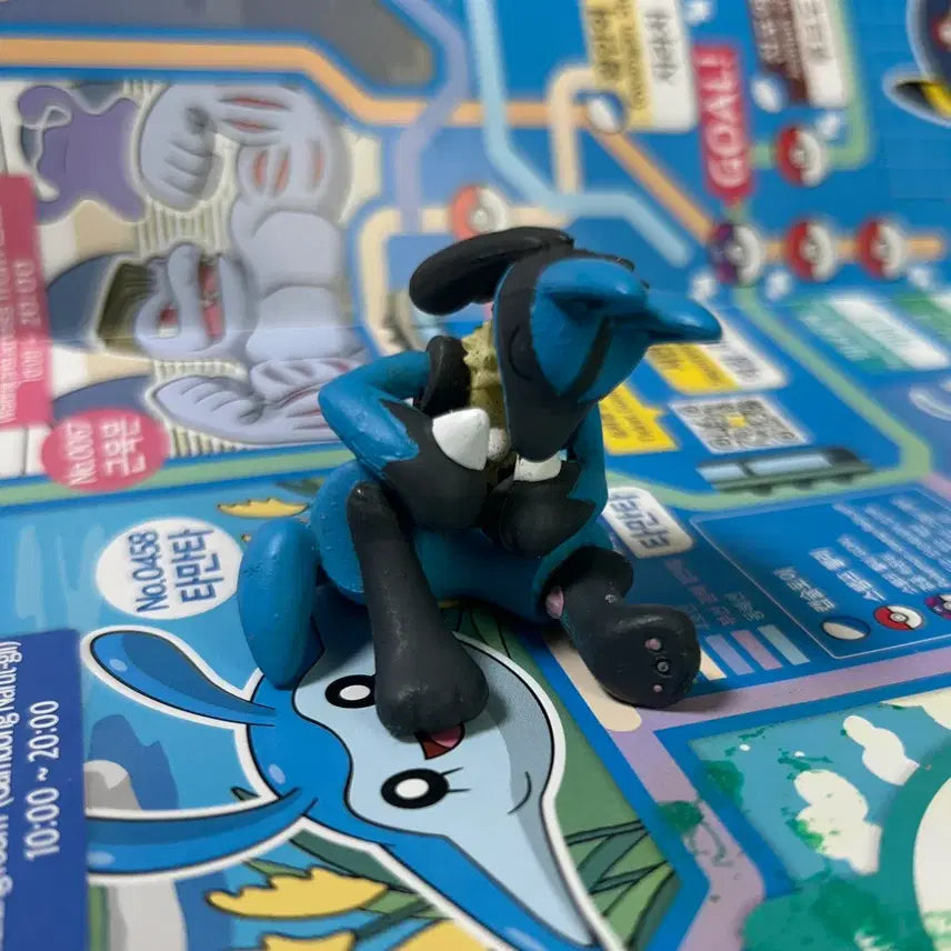 [BUNJANG] Pokemon Lucario "Sleeping" Vintage Gacha Figure / 포켓몬스터 루카리오 잘자요 잠꾸러기 고전 가챠