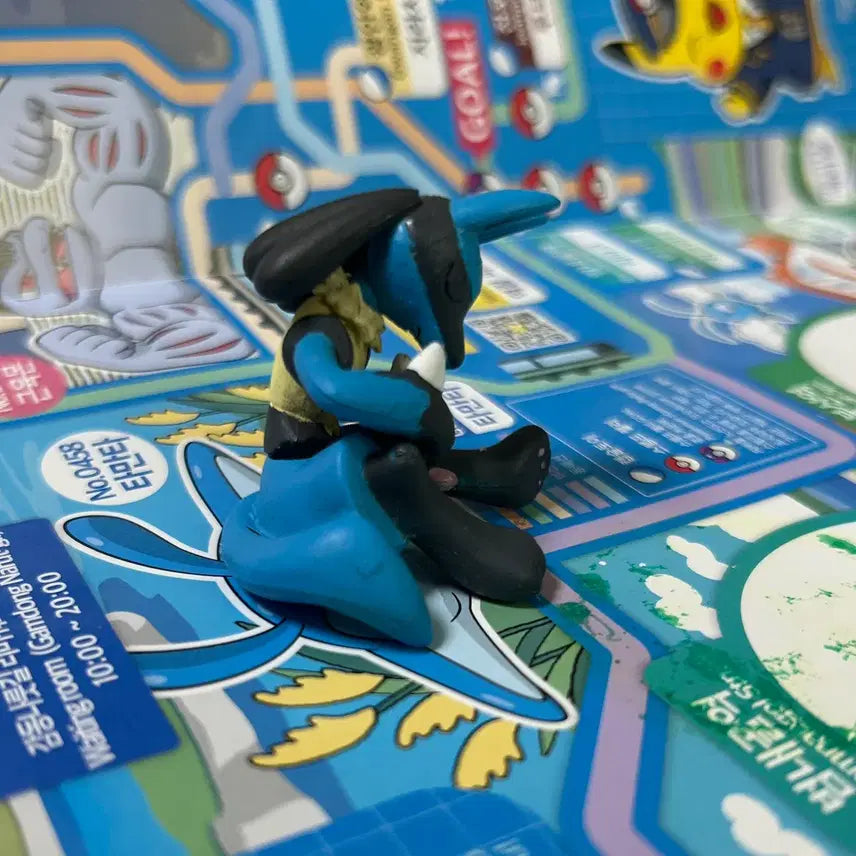 [BUNJANG] Pokemon Lucario "Sleeping" Vintage Gacha Figure / 포켓몬스터 루카리오 잘자요 잠꾸러기 고전 가챠