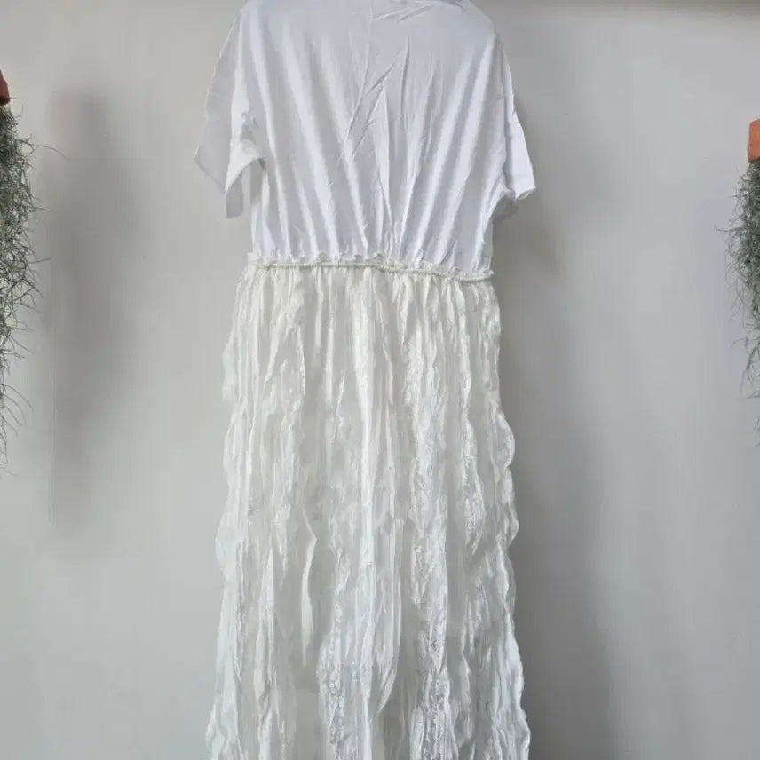 [BUNJANG] White Lace Long Dress (Size 66-77) / (새옷)화이트 레이스 롱 원피스 66~77사이즈