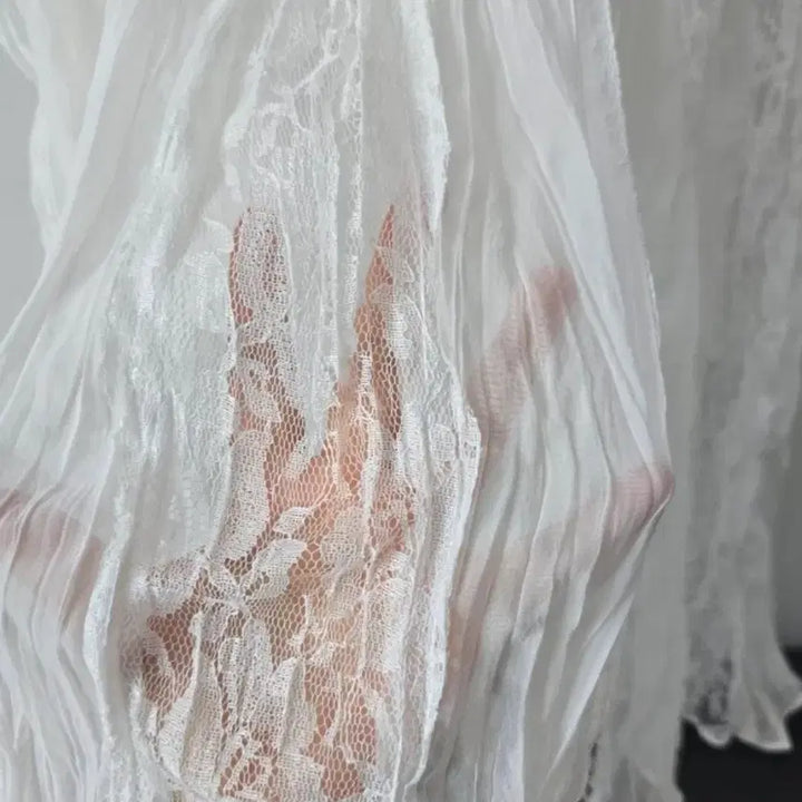 [BUNJANG] White Lace Long Dress (Size 66-77) / (새옷)화이트 레이스 롱 원피스 66~77사이즈