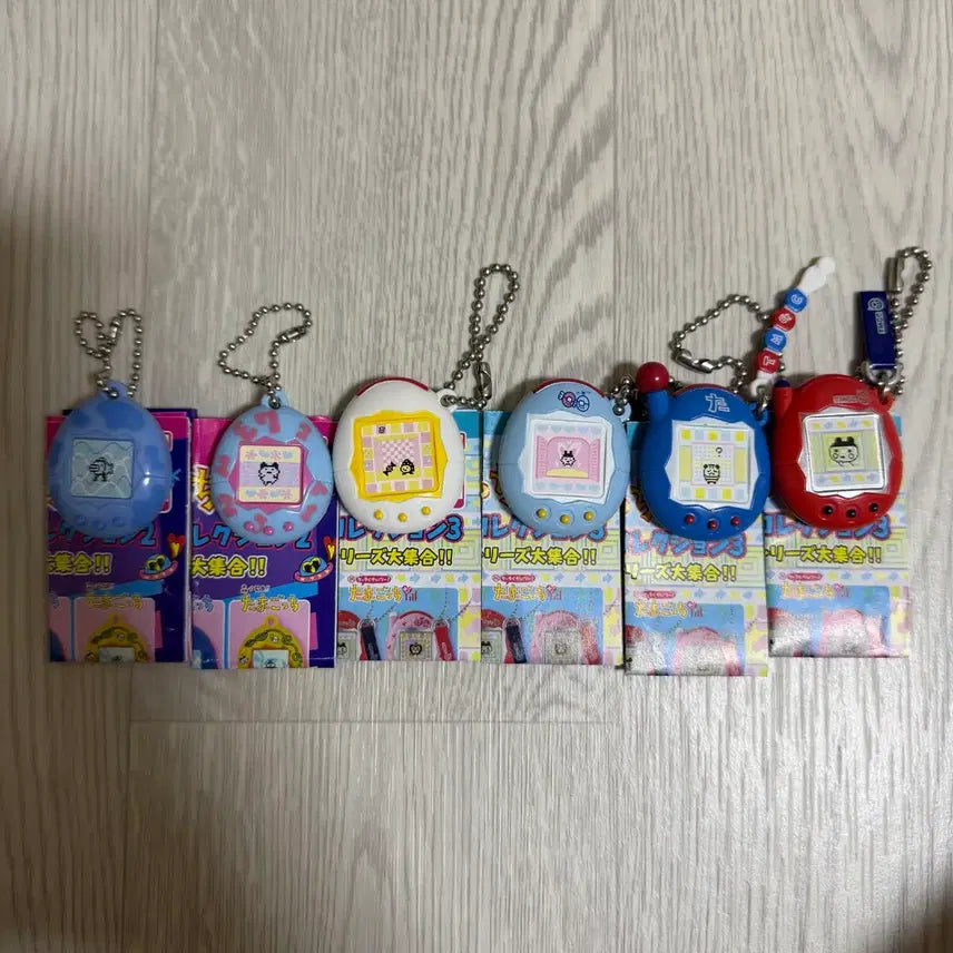 [BUNJANG] Tamagotchi Miniature Charm Keyring Collection Set (Parts 2 &amp; 3) / 다마고치 미니어처 참 키링 컬렉션 2,3탄 일괄 (정리중 급처)