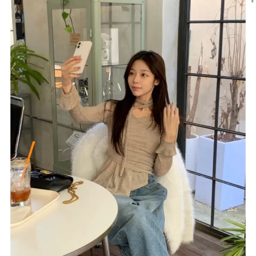[BUNJANG] Kina Rough Strap Long Sleeve T-Shirt / 새상품 / 키나 러프 스트랩 긴팔티