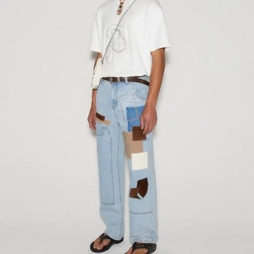 [BUNJANG] Andersson Bell Bohemian Patchwork Wide Leg Jeans / 앤더슨벨  보헤미안 와이드 진